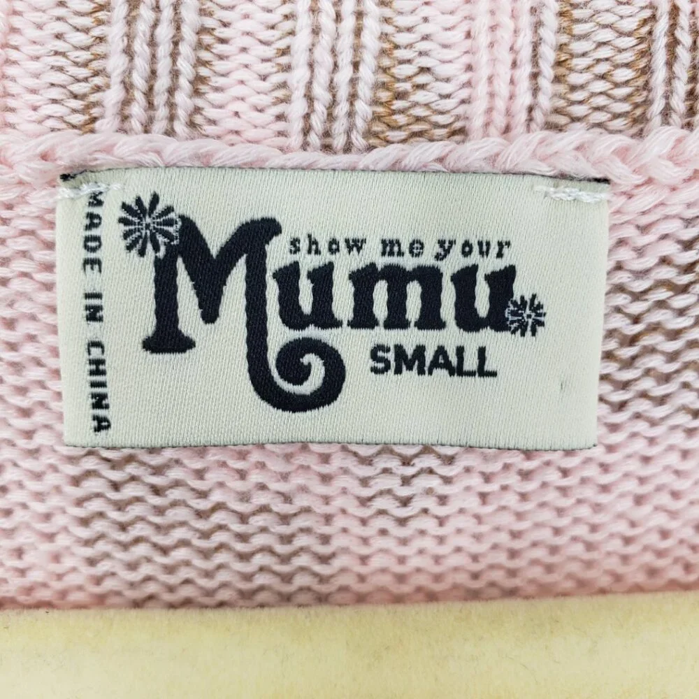 Show Me Your Mumu Leopard Print Cliffside Sweater S Relaxed Fit Tunic Pink Brown